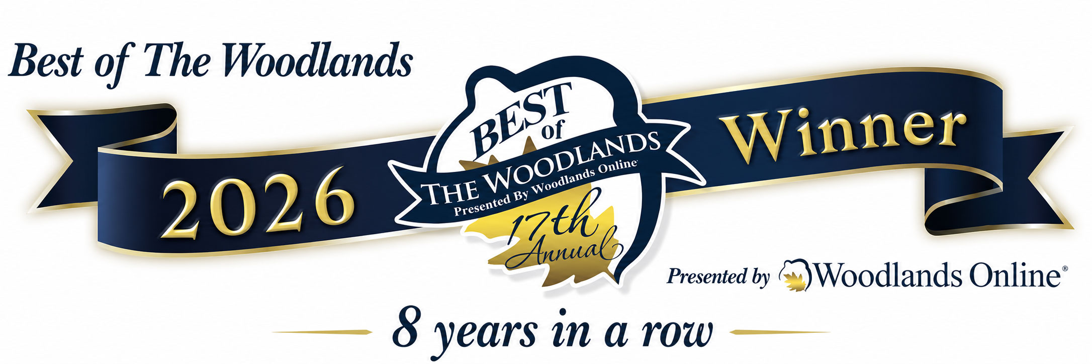 Best of The Woodlands 2026 Winner – 8 Years in a Row, Presented by Woodlands Online